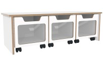 Opbergbank rolbakken B120xD42xH40 cm Wit Tangara Groothandel voor Kinderopvang inrichting2